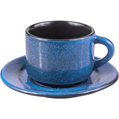 Coffee pair “Milky Way blue”  porcelain  80 ml  blue, black