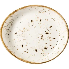 Тарелка пирожковая «Крафт Вайт» фарфор ,H=20,L=155,B=130мм белый,коричнев.