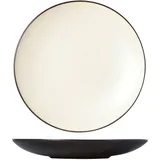Тарелка «Финесс» десертная керамика D=21,5см слон.кость,черный