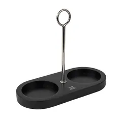 Подставка для мельниц для специй «Линия» для 2 мельниц бамбук,сталь нерж. D=65,L=170мм черный