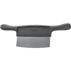 Скребок для разделочных досок с 2 ручками пластик,сталь нерж. ,H=20,L=365/170,B=120мм черный,металли