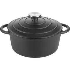 Кастрюля для запекания «Эмбер Каст Мэтт» с крышкой чугун 2,5л D=22,H=15,5см черный, изображение 2