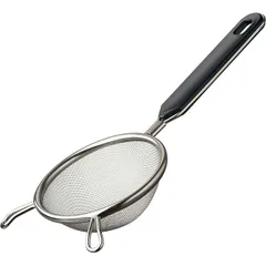 Sieve with handle  stainless steel  D=100, H=35, L=220mm  metal.