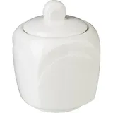 Сахарница «Бьянко» с крышкой фарфор 240мл ,H=85,L=70,B=70мм белый