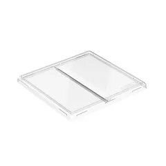 Крышка для бумажного контейнера OneClick 1200 мл 2 секции пластик ,L=19,B=20см прозр.