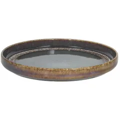 Тарелка «Блум» с высоким бортом фарфор D=200,H=25мм синий,коричнев.