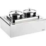 Мармит-супница (5л х 2шт) сталь нерж.,мдф 10л ,H=26,L=64,B=46см белый