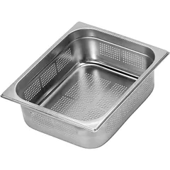 Gastronorm container (1/2) perforated  stainless steel , H=20, L=32.5, B=26.5 cm  metal.