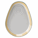 Блюдо «Рио Йеллоу» фуршетное фарфор ,L=25,5,B=21см белый,желт.