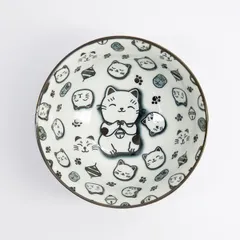 Салатник «Кэт Нэко» фарфор 0,5л D=15,H=7см белый,черный, изображение 4