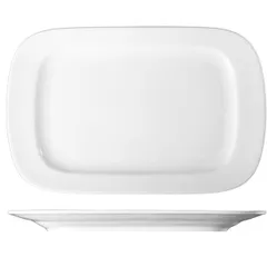 Dish “Prague” rectangular  porcelain ,H=3,L=32,B=21cm white