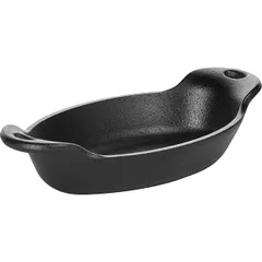 Oval portion pan  cast iron , H=30, L=205, B=105mm  black