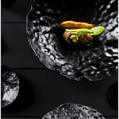 Салатник «Кратер» стекло 1л D=26см черный, изображение 4