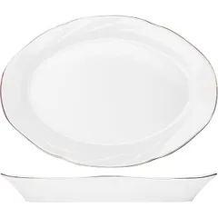 Dish “Dove” oval  porcelain  350 ml , L=33, B=23.5 cm  white, gold