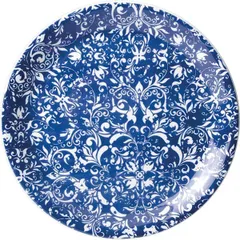 Plate “Ink” small  porcelain  D=20, H=2cm  white, blue