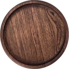 Блюдо для подачи дуб D=250,H=25мм тем.дерево, изображение 2