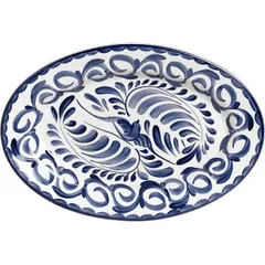 Блюдо «Пуэбла Блю» овальное фарфор ,L=27,B=19,7см белый,синий