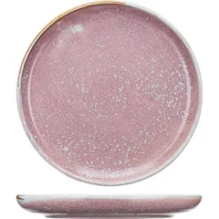 Plate “Peony” with rim  porcelain  D=26, H=3cm  pink.