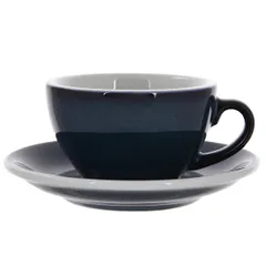 Кофейная пара «Эгг» фарфор 200мл D=95/145,H=55,L=115мм тем.син.