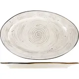 Блюдо «Пастораль» овальное фарфор ,H=23,L=325,B=205мм серый