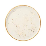 Тарелка «Крафт Вайт» с бортом фарфор D=203,H=13мм белый,коричнев.