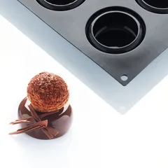 Форма для выпечки «Круг» [6 ячеек] силикон ,L=29,7,B=17,6см черный, изображение 3