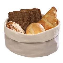 Bread basket cotton D=20,H=9cm beige.