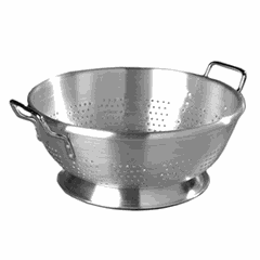 Colander with two handles aluminum 10l D=38cm metal.