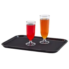 Поднос прорезиненный прямоугольный стеклопласт. ,L=34,5,B=27см черный, изображение 4