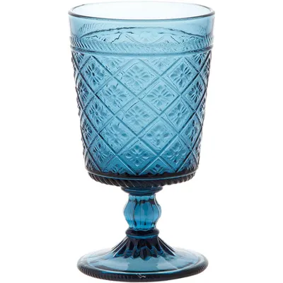 Бокал для вина «Глория» стекло 270мл D=80,H=148мм синий, Цвет: Синий