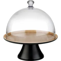 Блюдо для подачи «Фрида» пластик D=315,H=15мм коричнев.,черный, изображение 3