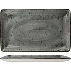 Dish "Urban" rectangular  porcelain ,H=24,L=270mm gray