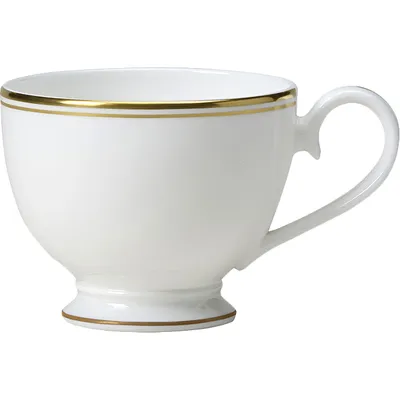 Чашка чайная «Беништ Голд» на ножке кост.фарф. 220мл ,H=7см белый,золотой