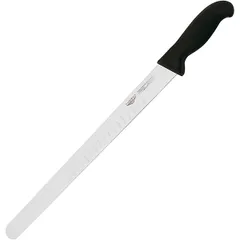 Knife for thin slicing  stainless steel, plastic , L=49/36, B=3cm  black, metallic.