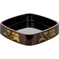 Sushi dish plastic ,H=60,L=265,B=265mm brown,gold