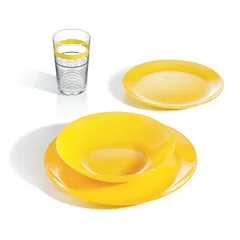Тарелка глубокая «Арти» стекло 0,78л D=20см желт., изображение 3