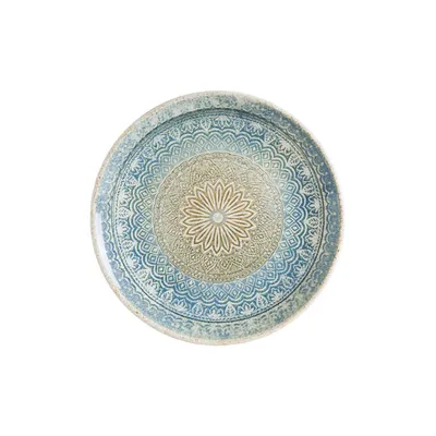 Тарелка «Ривус» фарфор D=23см голуб.,бежев.