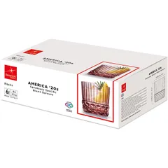 Олд фэшн (стакан) «Америка 20х» стекло 300мл D=68,H=83мм розов., изображение 3