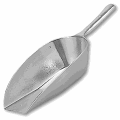 Flour scoop aluminum 110ml ,L=185/65mm silver.