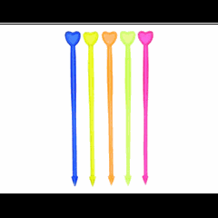 Пики для канапе «Сердечко»[500шт] пластик ,L=85мм разноцветн.