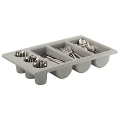 Органайзер для столовых приборов 3 отделения полипроп. ,H=10,L=54,B=33см серый, изображение 2
