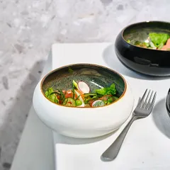 Салатник «Сплеш» фарфор D=12,H=5см черный,коричнев., изображение 4