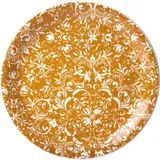 Plate “Ink” small  porcelain  D=20, H=2cm  orange, white
