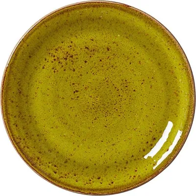 Тарелка «Крафт Эппл» мелкая фарфор D=20,H=2см горчич., Цвет: Горчичный, Диаметр (мм): 200
