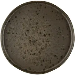 Plate “Phobos” small  ceramics  D=20.5 cm  brown.