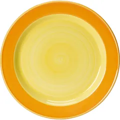 Plate “Freedom Yellow” small  porcelain  D=23cm  white, yellow.