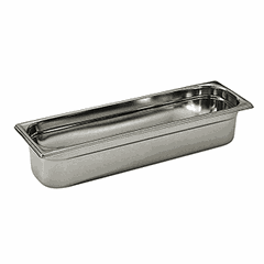 Gastronorm container (2/4)  stainless steel , H=10, L=53, B=16.2 cm  metal.