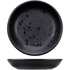 Plate “Onyx” without borders ceramics D=10cm black