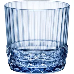 Old fashion “America 20x” glass 300ml D=68,H=83mm blue.