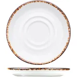 Блюдце «Браун Дэппл» фарфор D=115/40мм белый,коричнев.